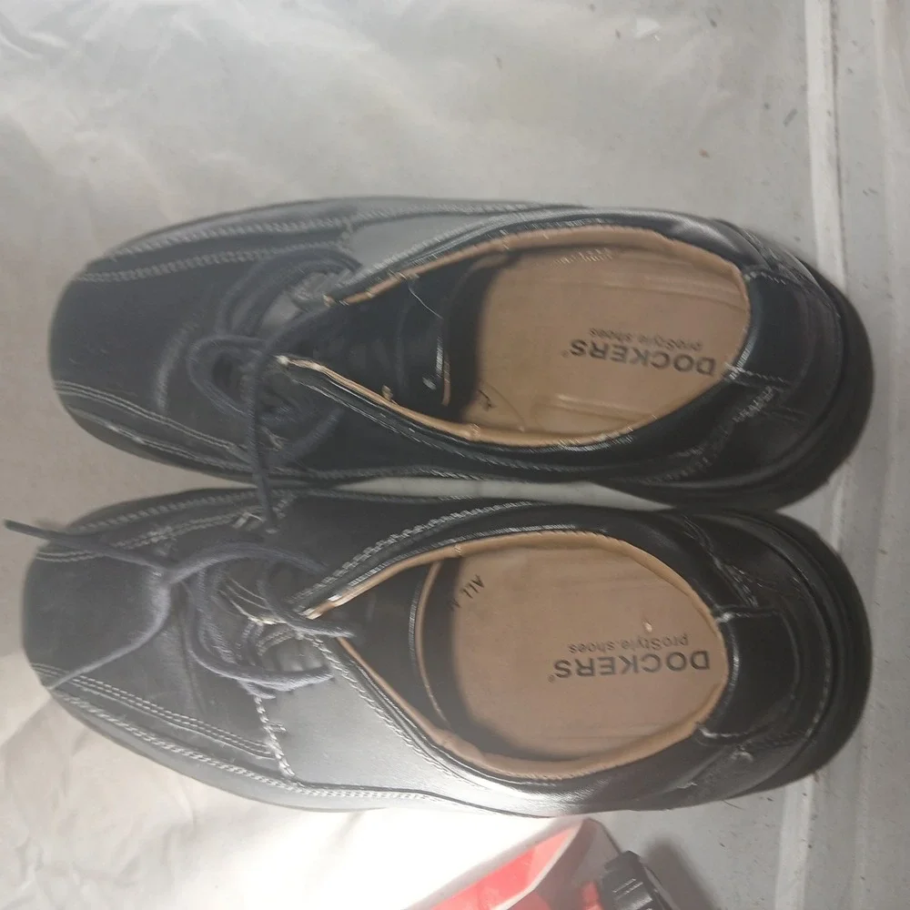 Dockers ProStyle Oxford Shoes 7M Black Leather‎ All Motion Comfort 90-29024